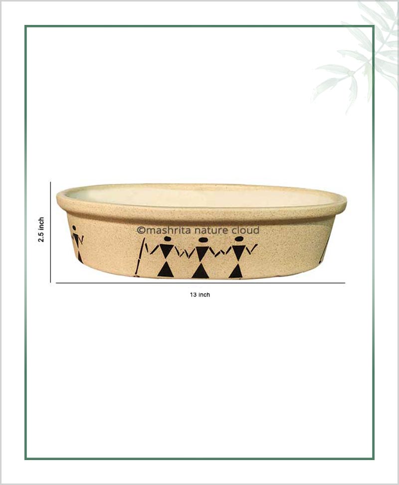 Ceramic Bonsai Tray Planter - Matt 13 inch