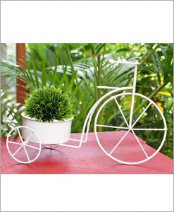 Buy Metal Cycle Planter White