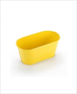 Buy Metal Oval Planter Yellow Dia