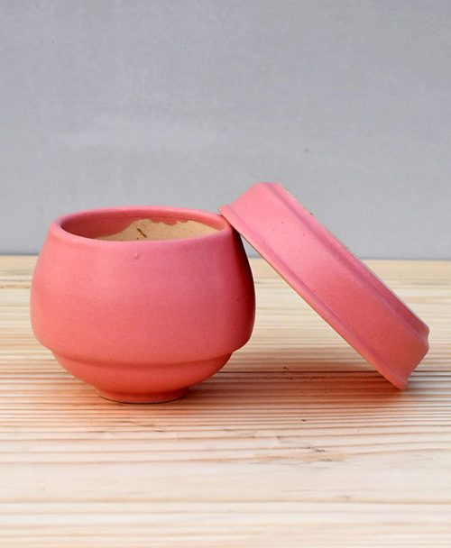 Ceramic Egg Pot 2.5 inch Pastel Pink 3