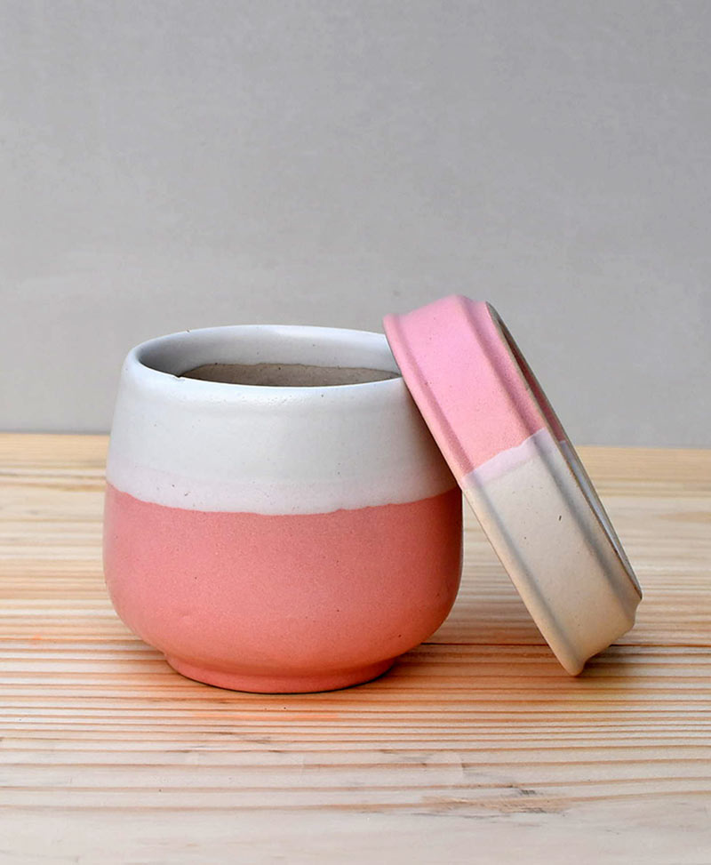 Ceramic Jar Pot 3 inch Pastel Pink