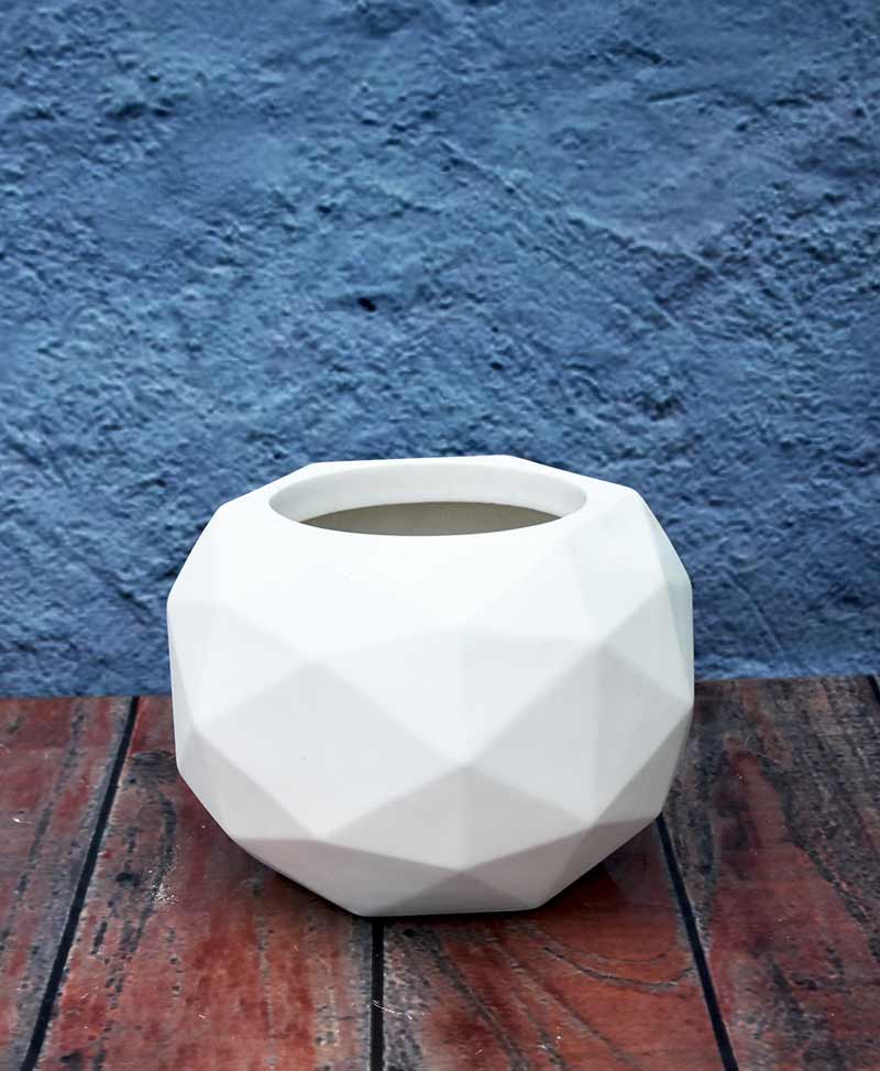 Geometric Shape Polyhedron Planter 18 inch, Indoor – Outdoor Fiber Planter