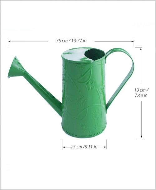 Metal Watering Can 1000ml Green Dia