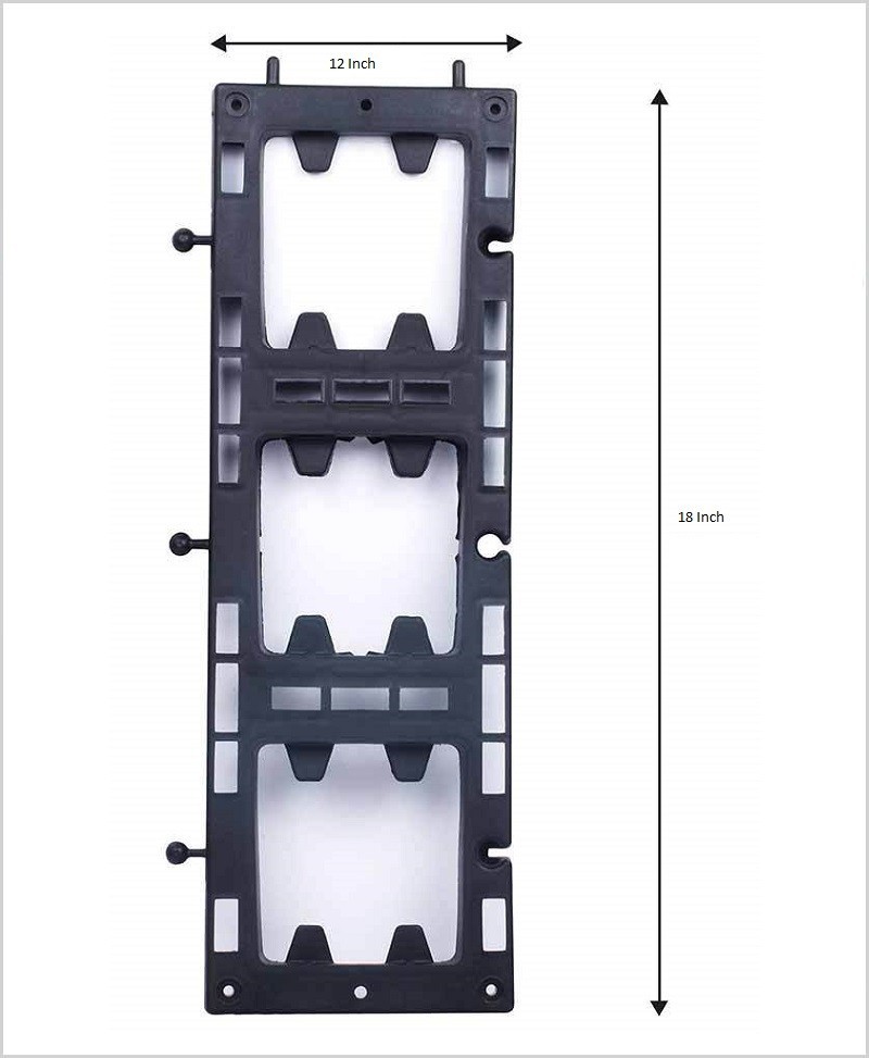 Vertical Garden Big Frame and Pots with Bracket Black Color (Set of 3 pots)